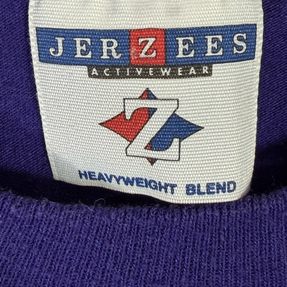 Jerzees‎ Heavyweight Blend Purple Bird Cage Floral Graphic T Shirt Granny Size M - Picture 3 of 7